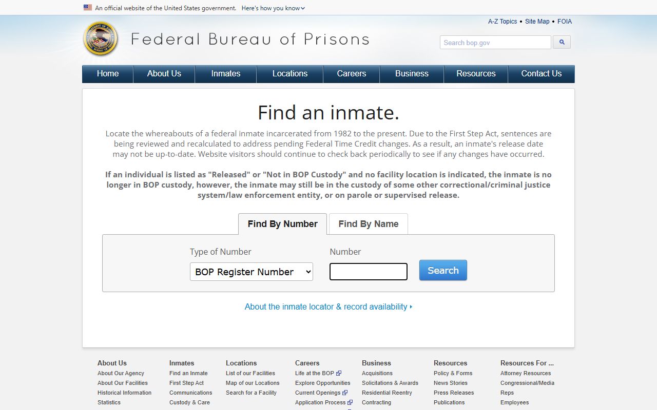 Lenawee County inmate records federal Bureau of Prisons inmate locator