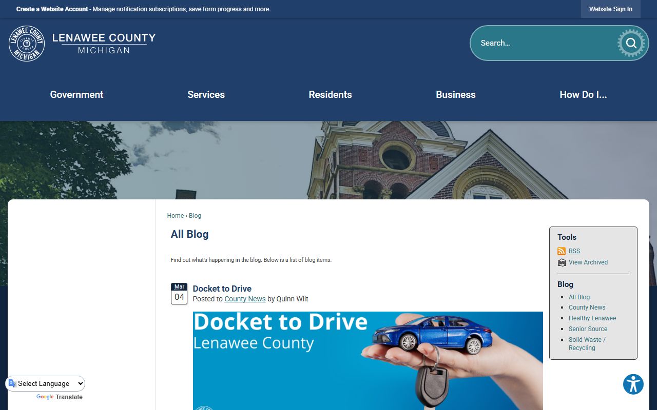 Lenawee County traffic court records county blog Docket to Drive notice